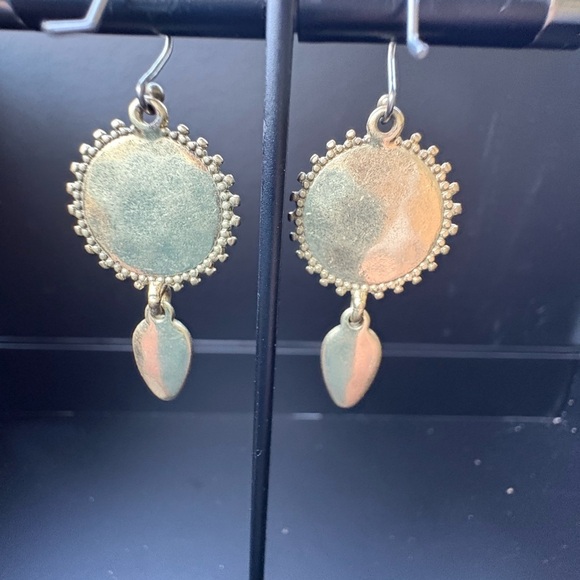 Turquoise and Gold Bohemian Earrings - Picture 3 of 16